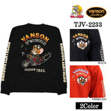 天竺長袖Tシャツ VANSON×TOM&JERRY トムジェリ ロンTEE tjv-2233