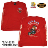 天竺長袖Tシャツ VANSON×TOM&JERRY トムジェリ ロンTEE tjv-2233