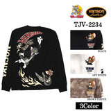 天竺長袖Tシャツ VANSON×TOM&JERRY トムジェリ ロンTEE tjv-2234