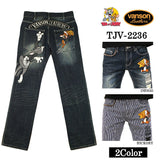 デニムパンツ VANSON×TOM&JERRY バンソン コラボ トム＆ジェリー ジーンズ ボトム tjv-2236