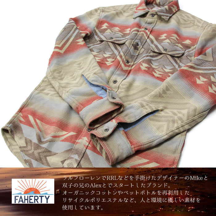 FAHERTY BRAND ファリティブランド 長袖シャツ ネイティブ柄 wm1485