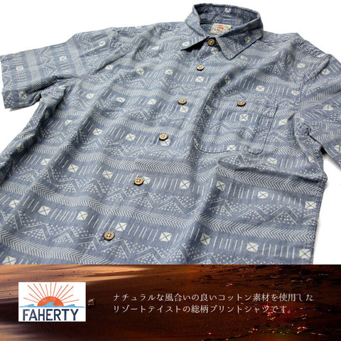 FAHERTY BRAND ファリティブランド SS PURA VIDA HERITAGE SHIRT 総柄半袖シャツ wm3569