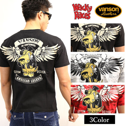 天竺半袖Tシャツ VANSON×WACKY RACES wrv-2006