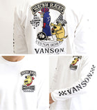 天竺長袖Tシャツ VANSON×WACKY RACES＆ブラック魔王 wrv-2015