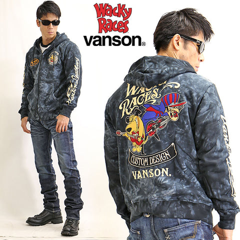 裏毛フルジップパーカー VANSON×WACKY RACES&ブラック魔王 wrv-2018